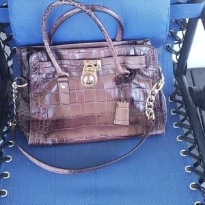 Michael Kors brown leather shoulder bag